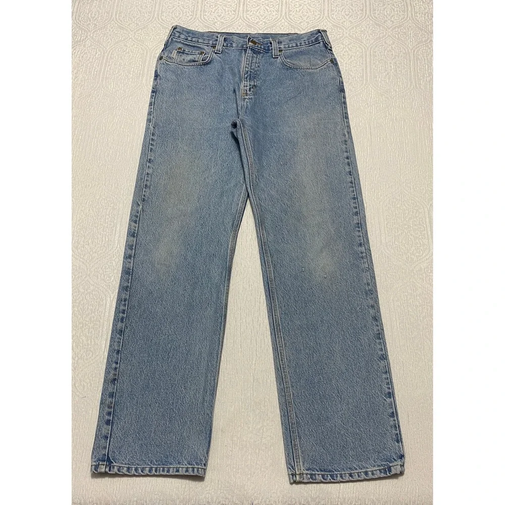 Carhartt B460‎ LVB Work Jeans Men's Size 36×34 Blue Relaxed Fit